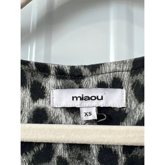 Miaou DREE Bustier Leopard Mini Dress Size S Animal Print Gray Black Cotton Chic - Picture 4 of 7